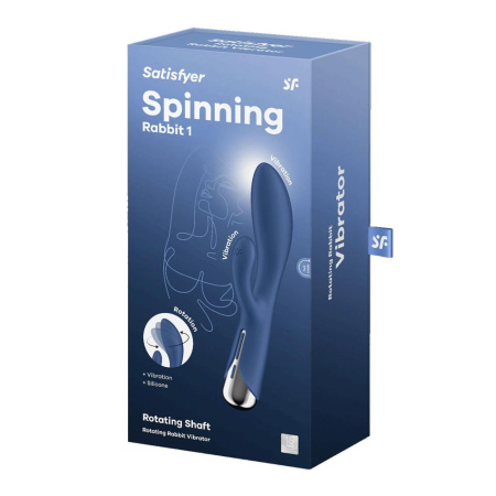 Вибратор-кролик с ротацией Satisfyer Spinning Rabbit 1 Blue, 3 мотора || Вібратор-кролик з ротацією Satisfyer Spinning Rabbit 1 Blue, 3 мотори