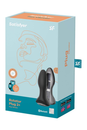 Анальная смарт вибропробка с жемчужным массажем Satisfyer Rotator Plug 2+ Black || Анальна смарт-вібропробка із перлинним масажем Satisfyer Rotator Plug 2+ Black