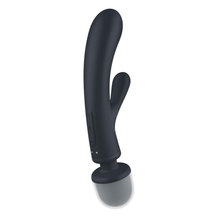 Вибратор-кролик с вибромассажером Satisfyer Triple Lover Grey, 3 мотора || Вібратор-кролик з вібромасажером Satisfyer Triple Lover Grey, 3 мотори