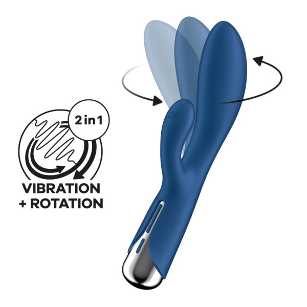 Вибратор-кролик с ротацией Satisfyer Spinning Rabbit 1 Blue, 3 мотора