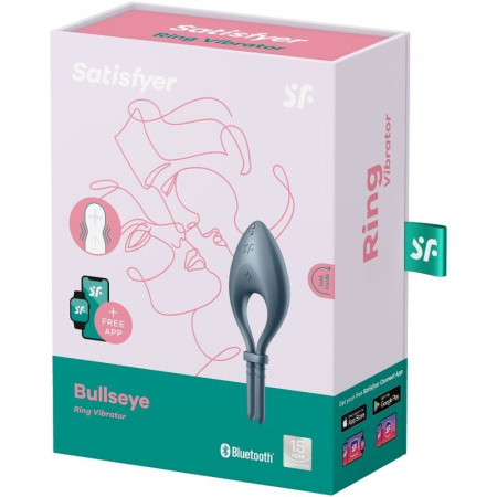 Эрекционное смарт виброкольцо лассо с регулировкой размера Satisfyer Bullseye Dark Blue || Ерекційне смарт віброкільце ласо з регулюванням розміру Satisfyer Bullseye Dark Blue