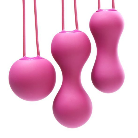 Набор вагинальных шариков Je Joue - Ami Fuchsia, диаметр 3,8-3,3-2,7см, вес 54-71-100гр || Набір вагінальних кульок Je Joue - Ami Fuchsia, діаметр 3,8-3,3-2,7см, вага 54-71-100гр
