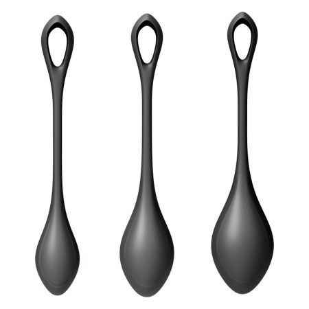Набор йони бусин Satisfyer Yoni Power 2 Black, диаметр 2-2,5-3см, масса 22-44-73 г || Набір йоні намистин Satisfyer Yoni Power 2 Black, діаметр 2-2,5-3см, маса 22-44-73 г