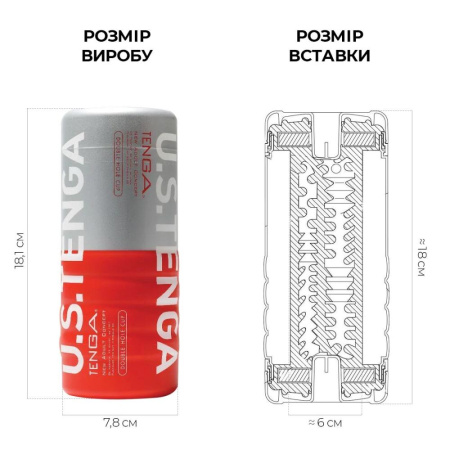 Мастурбатор Tenga US Double Hole Cup (двухсторонний большой) с двумя независимыми каналами || Мастурбатор Tenga US Double Hole Cup (двосторонній великий) з двома незалежними каналами