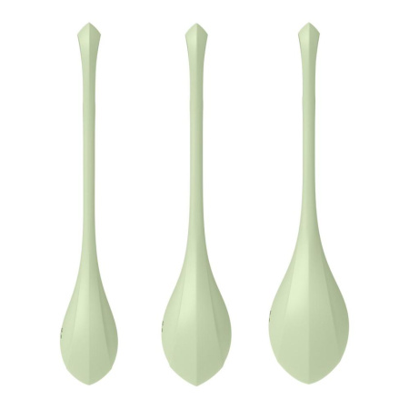 Набор йони бусин Satisfyer Yoni Power 2 Light Green, диаметр 2-2,5-3см, вес 22-44-73гр || Набір йоні намистин Satisfyer Yoni Power 2 Light Green, диаметр 2-2,5-3см, вес 22-44-73гр