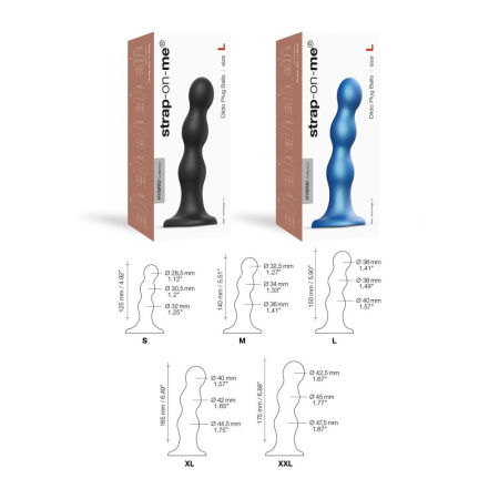 Насадка для страпона Strap-On-Me Dildo Plug Balls Black XXL || Насадка для страпона Strap-On-Me Dildo Plug Balls Black XXL