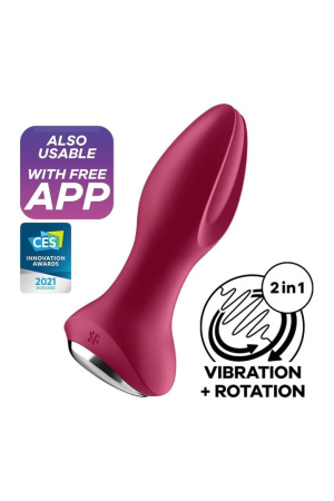 Анальная смарт вибропробка с жемчужным массажем Satisfyer Rotator Plug 2+ Violet || Анальна смарт вібропробка із перлинним масажем Satisfyer Rotator Plug 2+ Violet