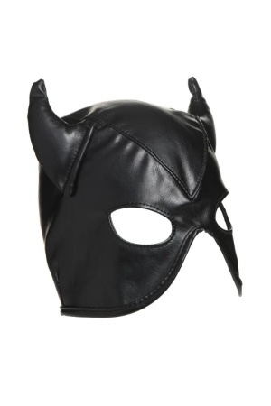 Маска с рогами Master Series: Dungeon Demon Bondage Mask with Horns, черная || Маска з рогами Master Series: Dungeon Demon Bondage Mask with Horns, чорна
