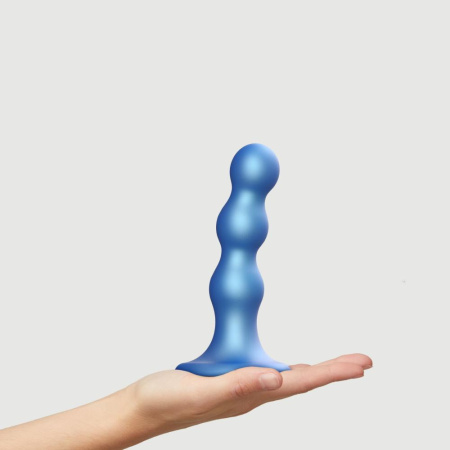 Насадка для страпона Strap-On-Me Dildo Plug Balls Blue Metallic M || Насадка для страпона Strap-On-Me Dildo Plug Balls Blue Metallic M
