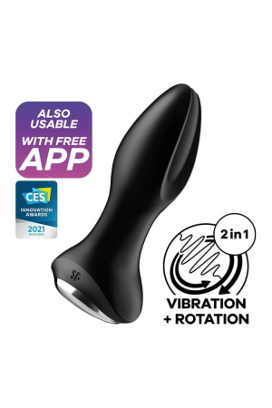 Анальная смарт вибропробка с жемчужным массажем Satisfyer Rotator Plug 2+ Black || Анальна смарт-вібропробка із перлинним масажем Satisfyer Rotator Plug 2+ Black