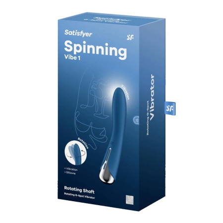 Вибратор точки G с вращением Satisfyer Spinning Vibe 1 Blue, 2 мотора || Вібратор точки G з обертанням Satisfyer Spinning Vibe 1 Blue, 2 мотори