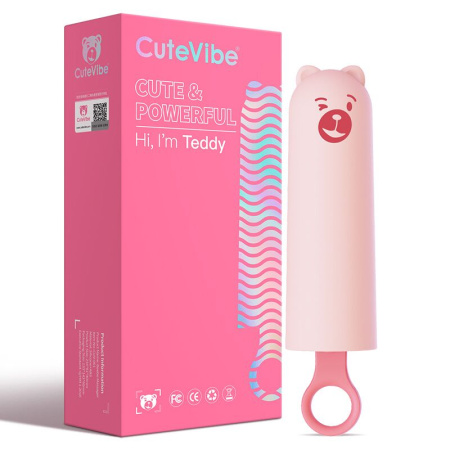 Вибратор CuteVibe Teddy Pink (Black Dildo), реалистичный вибратор под видом мороженого || Вібратор CuteVibe Teddy Pink (Black Dildo), реалістичний вібратор під виглядом морозива
