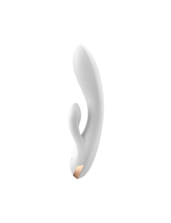 Смарт вибратор-кролик с двойным отростком Satisfyer Double Flex White || Смарт вібратор-кролик із подвійним відростком Satisfyer Double Flex White