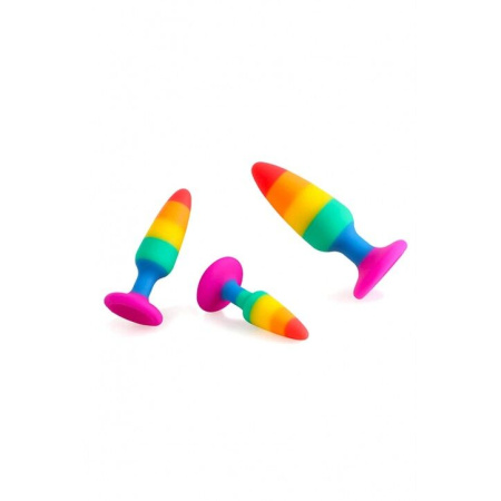 Силиконовая анальная пробка Wooomy Hiperloo Silicone Rainbow Plug L, диаметр 3,9 см, длина 13,1 см || Силіконова анальна пробка Wooomy Hiperloo Silicone Rainbow Plug L, діаметр 3,9 см, довжина 13,1 см