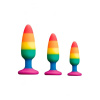 Силиконовая анальная пробка Wooomy Hiperloo Silicone Rainbow Plug M, диаметр 2,9 см, длина 11 см || Силіконова анальна пробка Wooomy Hiperloo Silicone Rainbow Plug M, діаметр 2,9 см, довжина 11 см