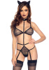 Эротический костюм кошки Leg Avenue Roleplay Sex Kitten One size Black, боди, ушки, чокер || Еротичний костюм кішки Leg Avenue Roleplay Sex Kitten One size Black, боді, вушка, чокер