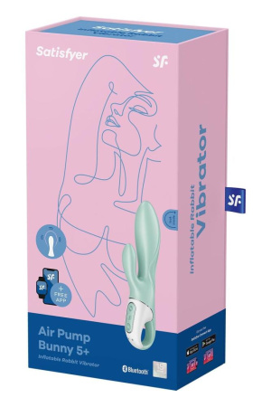 Смарт вибратор-кролик Satisfyer Air Pump Bunny 5+, надувается || Смарт вібратор-кролик Satisfyer Air Pump Bunny 5+, надувається