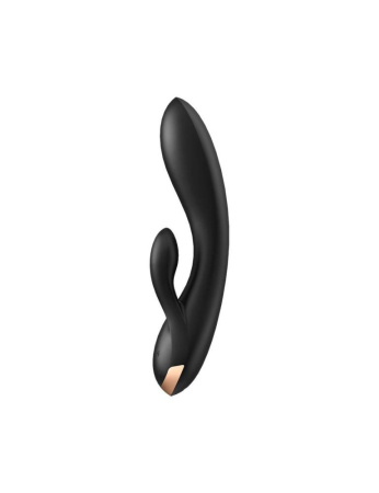 Смарт вибратор-кролик с двойным отростком Satisfyer Double Flex Black || Смарт вібратор-кролик із подвійним відростком Satisfyer Double Flex Black