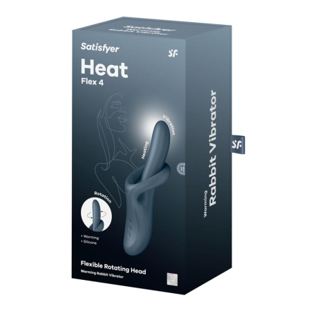 Вибратор с ротацией Satisfyer Heat Flex 4 Grey, подогрев до 39°C || Вібратор з ротацією Satisfyer Heat Flex 4 Grey, підігрів до 39°C