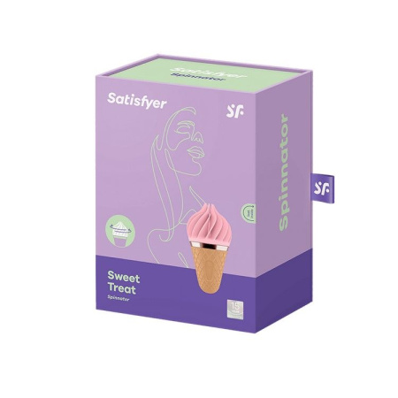 Мороженка-спиннатор Satisfyer Lay-On - Sweet Treat Pink/Brown, 10 режимов работы, водонепроницаемый || Морозиво-спінатор Satisfyer Lay-On - Sweet Treat Pink/Brown, 10 режимів роботи, водонепроникний