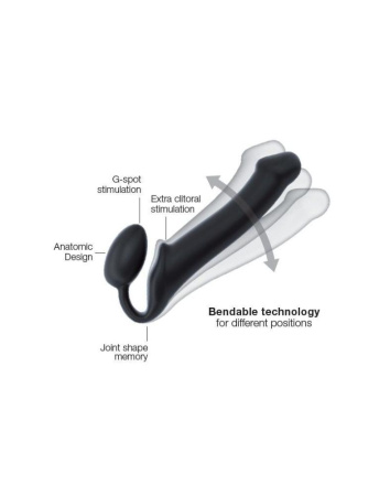 Безремневой страпон Strap-On-Me Black XL, полностью регулируемый, диаметр 4,5см || Безремінний страпон Strap-On-Me Black XL, повністю регульований, діаметр 4,5 см