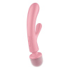 Вибратор-кролик с вибромассажером Satisfyer Triple Lover Pink, 3 мотора || Вібратор-кролик з вібромасажером Satisfyer Triple Lover Pink, 3 мотори
