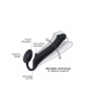 Безремневой страпон Strap-On-Me Black L, полностью регулируемый, диаметр 3,7см || Безремінний страпон Strap-On-Me Black L, повністю регульований, діаметр 3,7 см