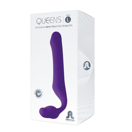 Безремневой страпон Adrien Lastic Queens L, регулируемый изгиб, диаметр 3,8 см || Безремінний страпон Adrien Lastic Queens L, регульований вигин, діаметр 3,8 см