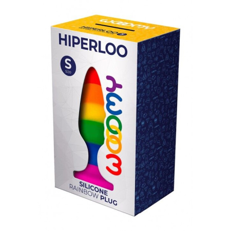 Силиконовая анальная пробка Wooomy Hiperloo Silicone Rainbow Plug S, диаметр 2,4 см, длина 9 см || Силіконова анальна пробка Wooomy Hiperloo Silicone Rainbow Plug S, діаметр 2,4 см, довжина 9 см